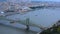 Timelapse view of ship traffic on the Danube river at Liberty bridge in central Budapest which splits the Buda and Pest parts of t