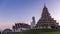 Timelapse of Wat Huay Pla Kang temple the pagoda in Chinese style sunset time at Chiangrai