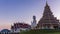 Timelapse of Wat Huay Pla Kang temple the pagoda in Chinese style sunset time at Chiangrai