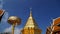 Timelapse of Wat Phrathat Doi Suthep temple with blue sky in Chiang Mai province, Thailand