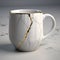 Timeless Artistry: Cracked Coffee Mug With Golden Cracks