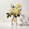 Timeless Beauty: Handcrafted Vase With White And Yellow Flowers