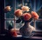 Timeless Beauty: A Nostalgic Still Life of Roses on a Windowsill, Made with Generative AI