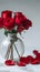 Timeless beauty Red roses and vase, elegant on white background