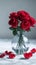 Timeless beauty Red roses and vase, elegant on white background