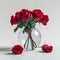 Timeless beauty Red roses and vase, elegant on white background