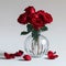 Timeless beauty Red roses and vase, elegant on white background