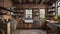 Timeless Charm: Rustic Kitchen with Exposed Brick Wall in an Ancient Theme