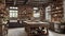 Timeless Charm: Rustic Kitchen with Exposed Brick Wall in an Ancient Theme