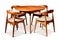 Timeless Elegance: Retro Scandinavian Dining Set with Teak Wood Table and Curved Back Chairs