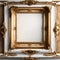 Timeless Elegance: Vintage Golden Frame with Blank Canvas