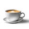 Timeless Elegance: White Cappuccino Cup Crafted with Exquisite Detail - Generative AI