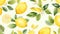 Timeless Grace: Watercolor Pattern With Lemons And Leaves