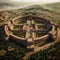 Timeless Majesty: Aerial Gaze upon Roman Castle in Ancient Rome