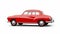 Timeless Nostalgia: Red Car Isolated On White Background