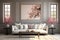 Timeless Sophistication: Neo-Classic Living Room Mockup with Blank Photo Frame