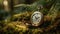 Timeless tranquility: Pocket clock nestled in the heart of nature