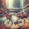 Timeless Urban Ride: Retro Bicycle Perspective