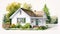 Timeless Watercolor Cottage Illustration With Charming Character