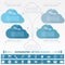 Timeline infographic design template with blue cloud tags