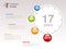 Timeline. Infographic template for company. Timeline with colorful milestones - blue, green, orange, red. Pointer of individual ye