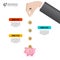 Timeline infographics template. Business concept with piggy