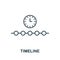 Timeline outline icon. Thin line concept element from fintech technology icons collection. Creative Timeline icon for mobile apps