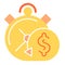 Timely payment flat icon. Alarm clock color icons in trendy flat style. Pay in time gradient style design, designed for