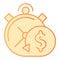 Timely payment flat icon. Alarm clock orange icons in trendy flat style. Pay in time gradient style design, designed for