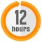 Timer, clock vector color icon illustration  12 hours