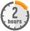 Timer, clock vector color icon illustration  2 hours