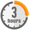 Timer, clock vector color icon illustration 3 hours