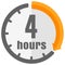 Timer, clock vector color icon illustration  4 hours