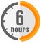 Timer, clock vector color icon illustration  6 hours