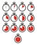 Timer icon sets - stop watch, red colour