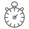 Timer line icon - vector outline timer or stopwatch symbol. Minimal sport competition sign