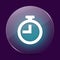 Timer moonlight glass round button abstract on a dark purple background