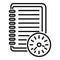 Timer notebook icon outline . Work project