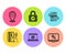 Timer, Password encryption and Online shopping icons set. Vector