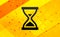 Timer sand hourglass icon abstract digital banner yellow background