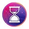 Timer sand hourglass icon creative trendy colorful round button illustration