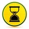 Timer sand hourglass icon lemon lime yellow round button illustration