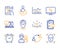 Timer, Share and User communication icons set. Bitcoin pay, Checklist and Alarm clock signs. Vector
