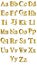 Times New Roman gold alphabet