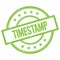 TIMESTAMP text written on green vintage stamp