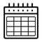 Timetable blank vector icon. Black and white illustration of calendar. Outline linear organizer icon.