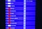 Timetable showing and informed flight status in airport