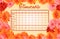 Timetable weekly schedule with gerberas vector