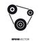 Timing belt vector glyph icon