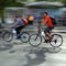 TIMISOARA, ROMANIA- 04.14.2018 People on bikes at the Green for bicycles,